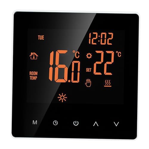 NO WiFi Termostato Inteligente, Termostato de Suelo Radiante eléctrico programable,Controlador de Temperatura Digital táctil con Pantalla LCD, para el hogar Oficina Escolar Hotel 16A