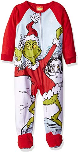 The Grinch Girls' Toddler Blanket Sleeper, red, 2T