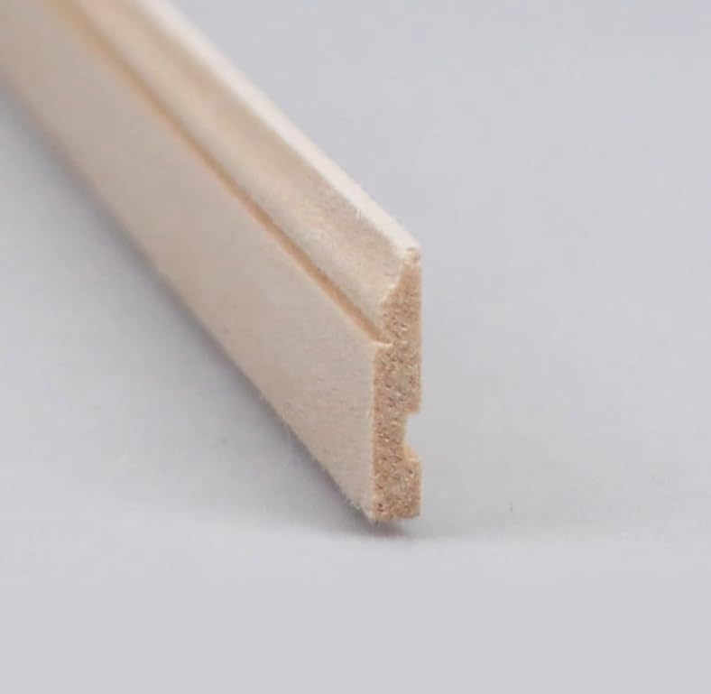 Dollhouse Miniature Wood Trim Molding, 1:12 Scale, Unfinished, 0.5 x 11.8 inches, 10 Pieces