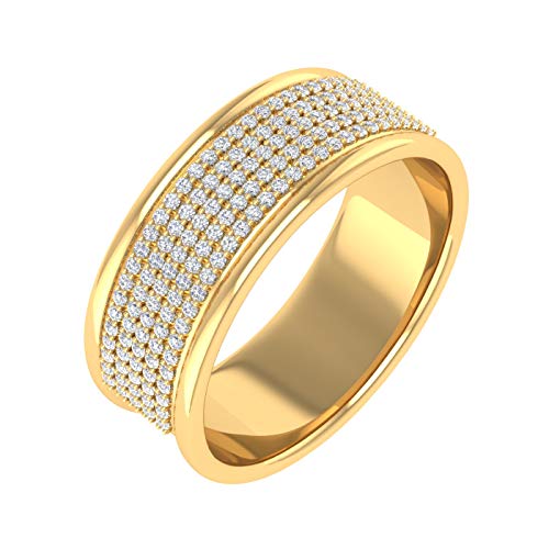 0.30 Carat Round Diamond Wedding Band Ring in 10K Gold (I1-I2 Clarity)