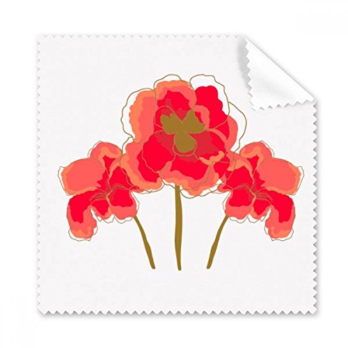 Cadeau chiffon de nettoyage fleurs pavot pour lunettes 5pcs