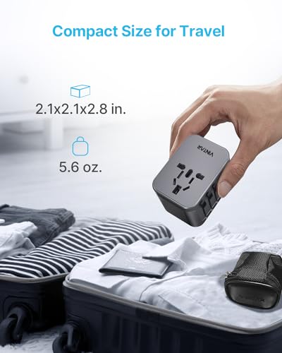 Image of Universal Travel Adapter, VINTAR International Power Adapter with 6A 3 USB C and 2 USB Ports, All in One Travel Essentials Plug Adapter, Worldwide Outlet Converter for Europe UK USA AUS(Type C /G /A /I)