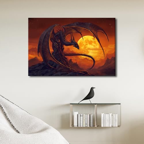 Dieu dragon géant impression giclée décoration salon moderne