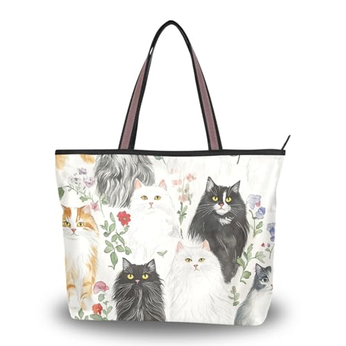Sac à hand chat norvégien tissu de soie zippé pour vos sorties