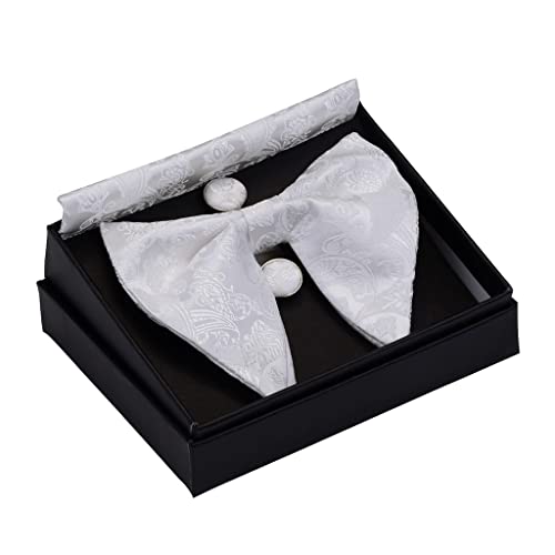 Set de corbata de moño, pañuelo y gemelos para hombre