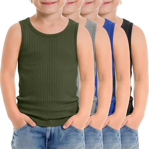 Image of 4 Pack Toddler Boys Cotton Tank Tops