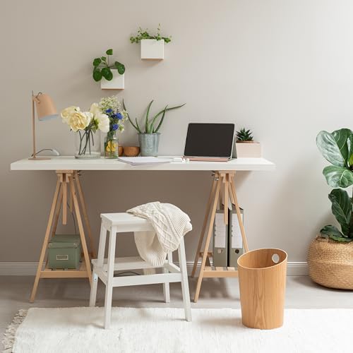 Miniatura 6 de Kazai. Papelera De Diseño Bennet Cubo Basura Única Para Oficina, Dormitorio, Habitación Infantil Y Más Papelera Hecha De Chapa De Madera Real Roble