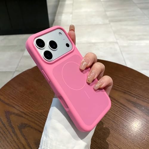 Coque iPhone 17 Pro Max silicone liquide rose mat antichoc