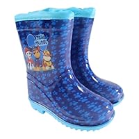 eplusm Paw Patrol Wellington Boots Boys from 3 to 6 Years, Unlined Rain Boots with Chase Marshall Motif, Waterproof Rain Shoes, Children's Shoes, blue, 7 UK Child