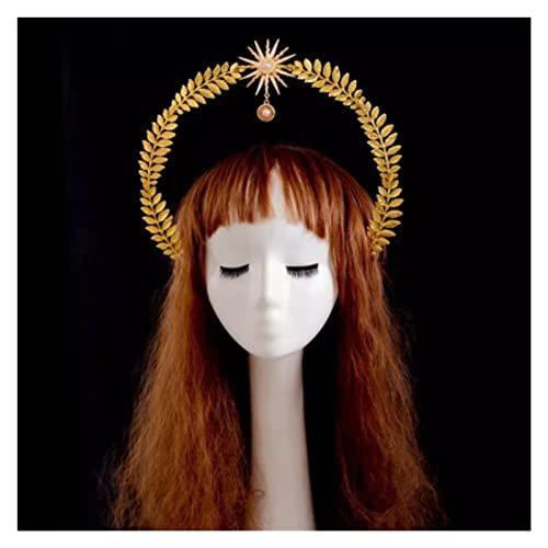 Corona de sol halo diadema gótica de maría barroca para recreación histórica y pasarela