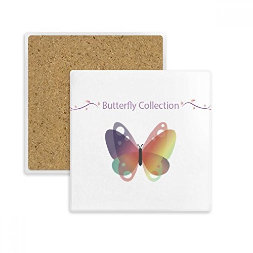 Coaster carré papillon pourpre pierre absorbante dessous de verre multicolore - 2