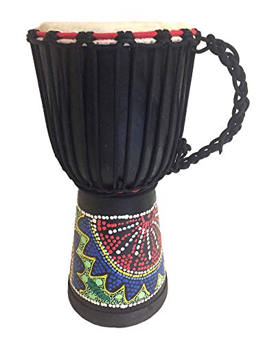 image for Djembe Drum African Bongo Drum Solid Wood & Hand Painted LARGE SIZE 16