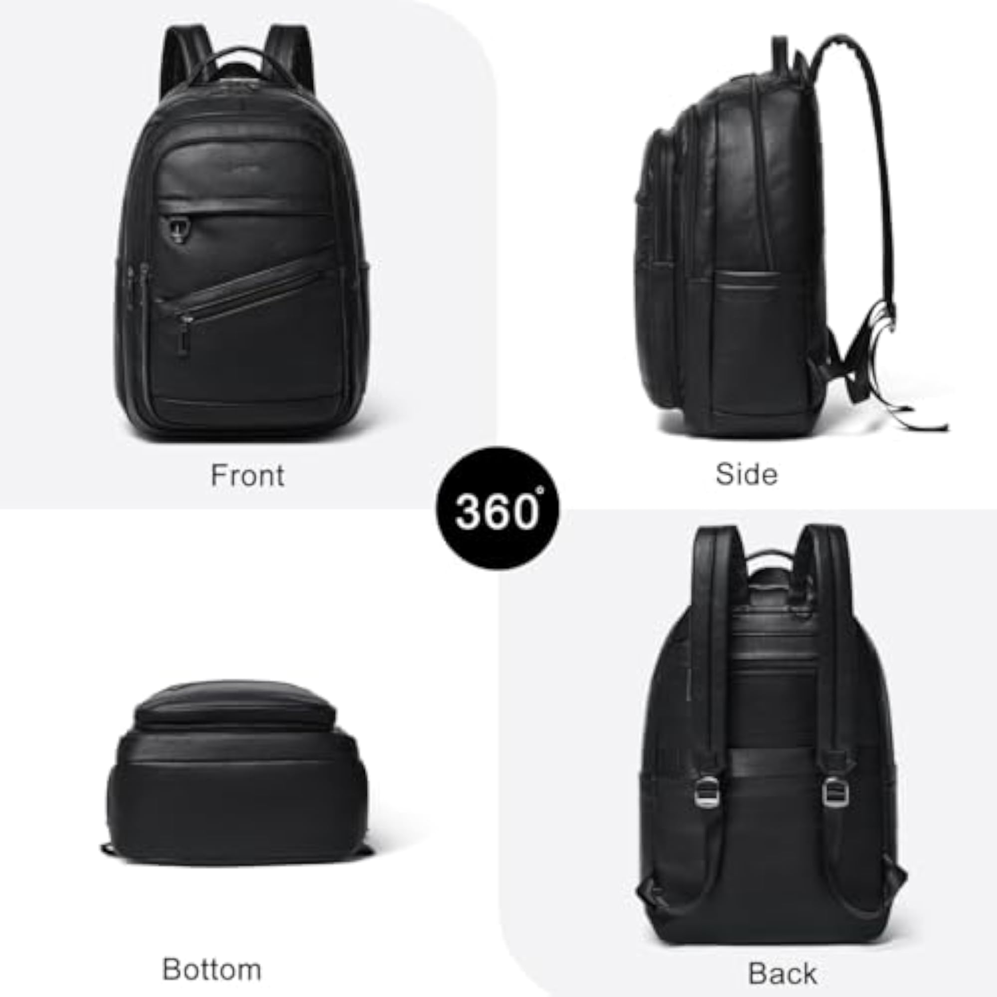 43L Vegan Leather Backpack for Women, Fits 17" Laptop