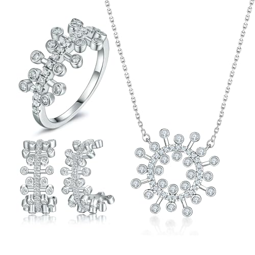 Ensemble de bijoux de mariée en moissanite or 14 carats 3 pièces pour femme