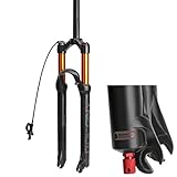 MZP Horquilla Suspensión Neumática para Bicicleta 26/27.5/29 In MTB Recto 1-1/8" Recorrido 120mm Freno Disco RL/HL QR 9mm Juste Amortiguación (Color : B- Gold, Size : 27.5in)