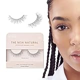 KISS The New Natural, False Eyelashes, White Shirt', 12 mm, Includes 1 Pair Of Fake Lashes, Contact Lens Friendly, Easy to Apply, Reusable Strip Lashes