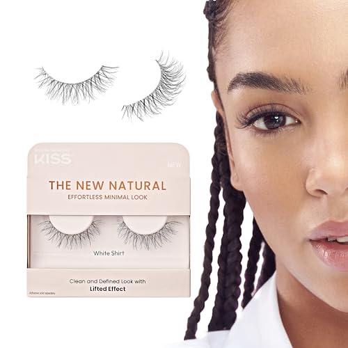 KISS The New Natural, False Eyelashes, White Shirt', 12 mm, Inclu...