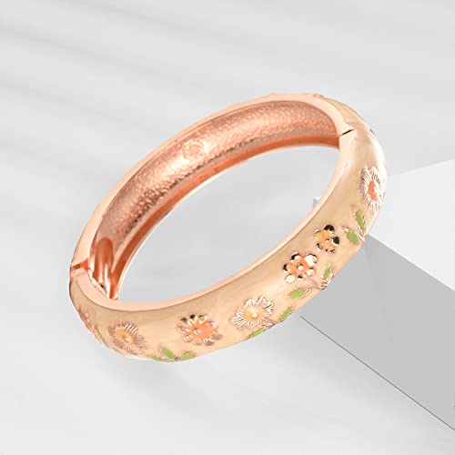 UJOY Colors Handcraft Jewelry Cloisonne Bracelet Enamel Hollowed Butterfly Spring Hinged Womens Bangles Gifts Box 88A09-55C36 yellow - Image 6