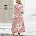 Women's Dress Fashion Printed Casual Loose Dresses with Pockets Crewneck 3/4 Sleeve Sundress A-Line Comfy Flowy Dress