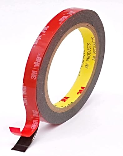 3M VHB 5952 Double Sided Foam Acrylic Adhesive (10mm x 3meters) Mounting Tape Heavy Duty Automobile Tape Indoor Outdoor Applications Metal Bonding & Home Decor