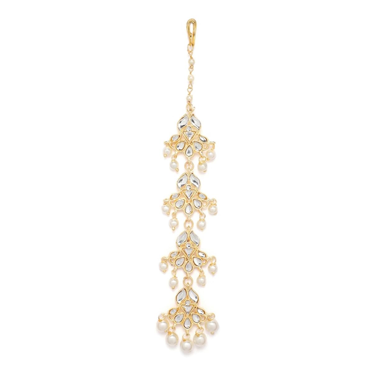 Rubans Women Gold-Plated Handcrafted Pearl Embellished Maang Tikka (B0D76XFNK5) Amazon Price History, Amazon Price Tracker