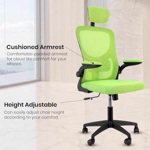 Image of Casa Copenhagen Green | High Back Imported Mesh Fabric Boss Office Chair | Y Design Ergonomic Back Support | 2D Aero Design Adjustable Armrests | Synchro Tilt Lock Mechanism