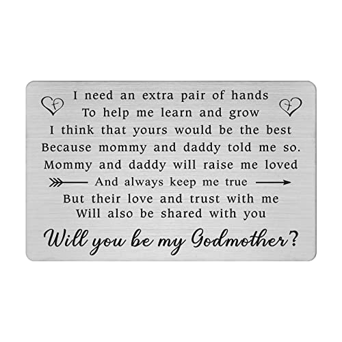 Resdink Be My Godmother Proposal Gifts, Will You be My Godmother Easter Mothers Day Wallet Card