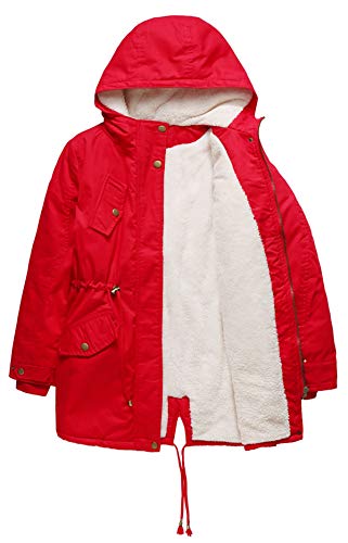 HOW'ON Women's Hooded Winter Coat Warm Fleeced Lined Long Jackets Thicken Parka Jacket3