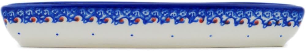 Polmedia Polish Pottery Corn Tray UNIKAT - Cardinal's Home Pattern Handmade in Boleslawiec Poland by Ceramika Bona + Certificate of Authenticity