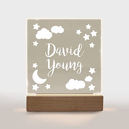 Lámpara nocturna personalizada para niños con diseño grabado