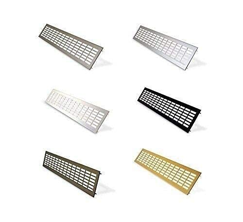 Aluminium Air Vent Grille/Cooker Cabinet Vent/Under Cupboard Heater Grilles (Silver, 60mm x 400mm) โ image 1