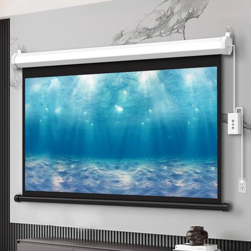 Pantalla De Proyector Motorizada Eléctrica, Pantalla De Película Montable En Pared Y Techo para Home Theater, Oficinas, Aulas, Pantalla De Proyección HD Retráctil 1:3(72-16:9)