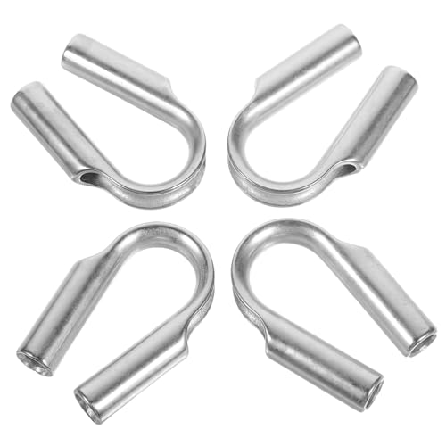 HEALSOPTHY 4pezzi Ditale Per Cavi in Acciaio Inox Collare Per Fune in Metallo Da Anello Di Serraggio Per Cavi Anello Di Protezione Triangolare Per Uso Pesante