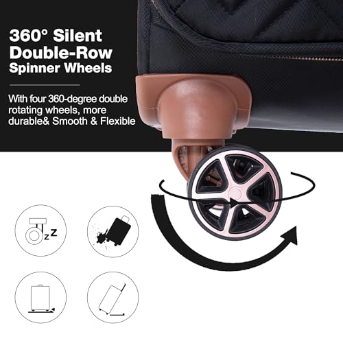 Image of Travelhouse 4-Piece Softside Luggage Set with Spinner Wheels | Lightweight expandable suitcases: 16 inch underseat duffel bag + 20 inch carry-on + 24 inch + 28 inch checked