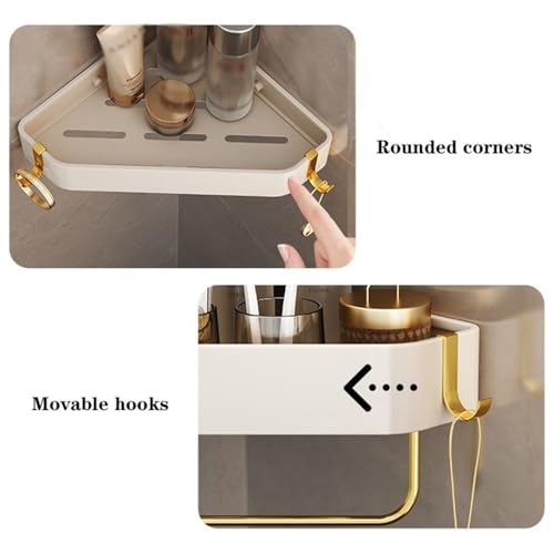 Marre de percer ? Étagère de douche d'angle sans perçage noire