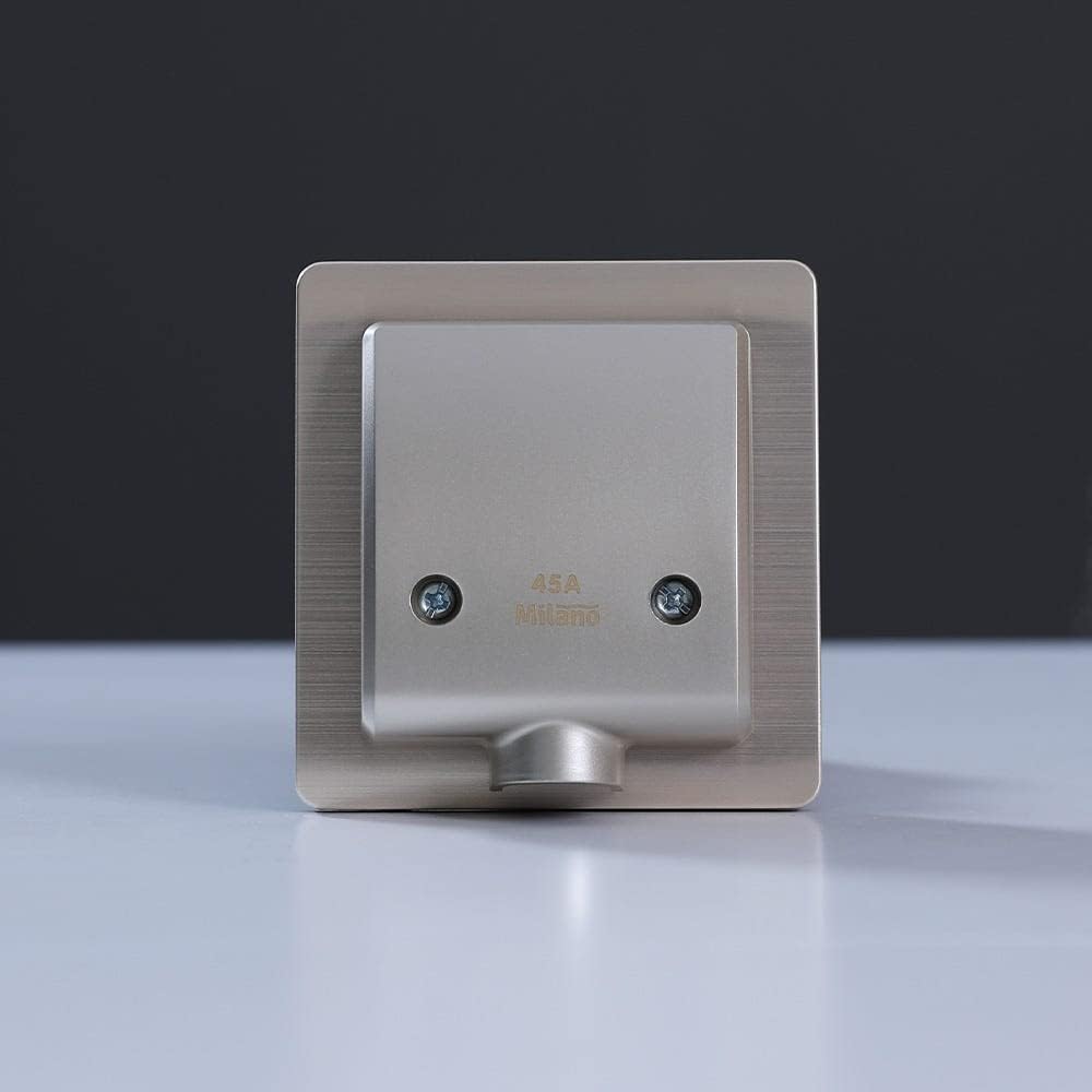 Danube Home Milano 45A Flex Outlet | Metal Plate Brushed In Gold - Electrical Switches, Sockets, Outlets For Home Appliances - L 3 X W 3" - Gold