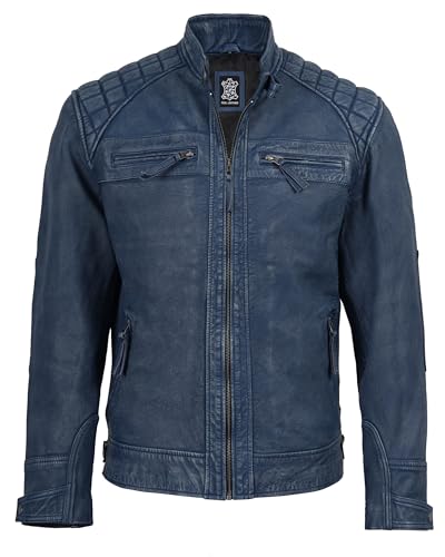 Image of Decrum Leather Jacket Men - Cafe Racer Style Real Lambskin Leather Jackets For Men