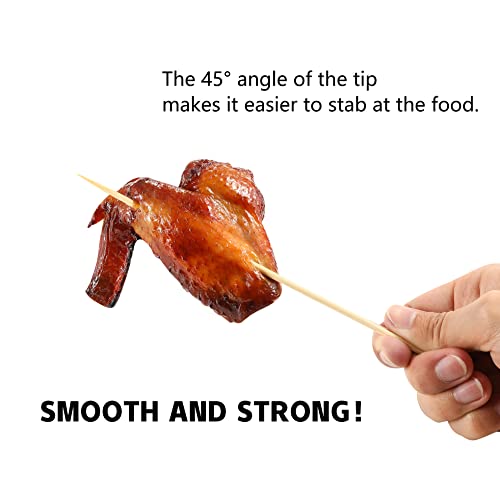 200 PCS Bamboo Skewers, 6 Inch Food Sticks for Appetizers, Fruit, Grilling Kebabs, Cocktail Picks for Drinks, Toothpicks Natural, Kitchen Gadget