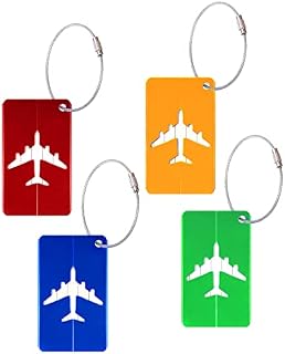 Redamancy 4 Pcs Luggage Tags, Suitcase Tags, ID Labels, Bright Color Baggage Tags to Quickly Spot Travel Bag Suitcase 4 Colors
