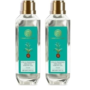 Forest Essentials Organic Cold Pressed Virgin Coconut Oil | Pure Coconut Oil With Vitamin E Massage Oil for Hair & Skin | Cold Pressed Body Oil (Pack of 2) 41 413oeknQWUL. SL500 . SS300