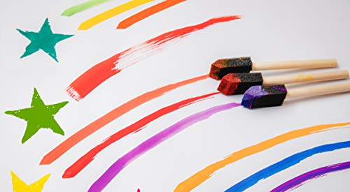 Panclub Foam Paint Brush Set I Sponge Brush Paint I 1 Inch - 25 Pack I With Wood Handles I Great For Art, Varnishes, Acrylics, Stains, Crafts #TOP3