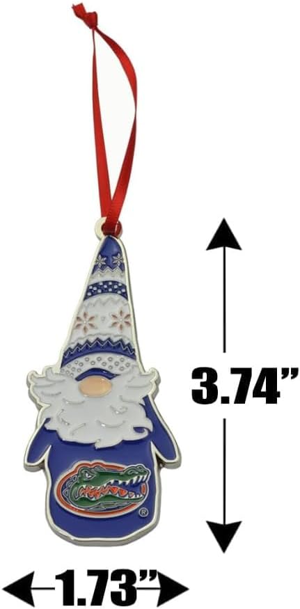 Florida Gators Gnome Metal Christmas Ornament - Image 2