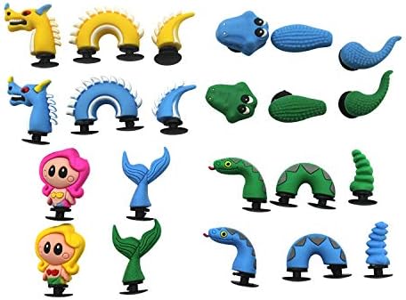 22pc 3D Shoe Charms Dragon Mermaid Crocodile Snake for Clog Shoes & Bracelets Toys Party Gifts