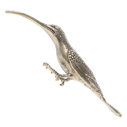 TEHAUX 実心純銅製長嘴ハチドリ置物 シミュレーション鳥飾り デスクトップ装飾 レトロ模型 家 オフィス向け飾り