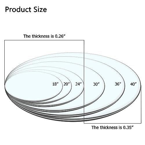 sufb 42\" Round Glass Table Top,Glass Dining Table Top,3/8\" Thick Round Table Top, Patio Table Replacement Tempering Glass