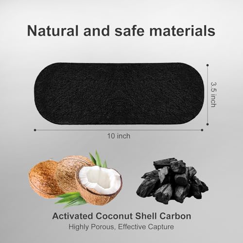9 Pack Ceiling Fan Filters for Blades | Activated Coconut Shell Carbon Air Filter | Easy‑Stick, Unscented & Universal‑Fit | for Home & Office Air Maintenance