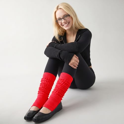 Image of COUVER Womens Scrunched Slouch Socks Soft Cotton Breathable Retro Crew or Knee High, Multiple Colors
