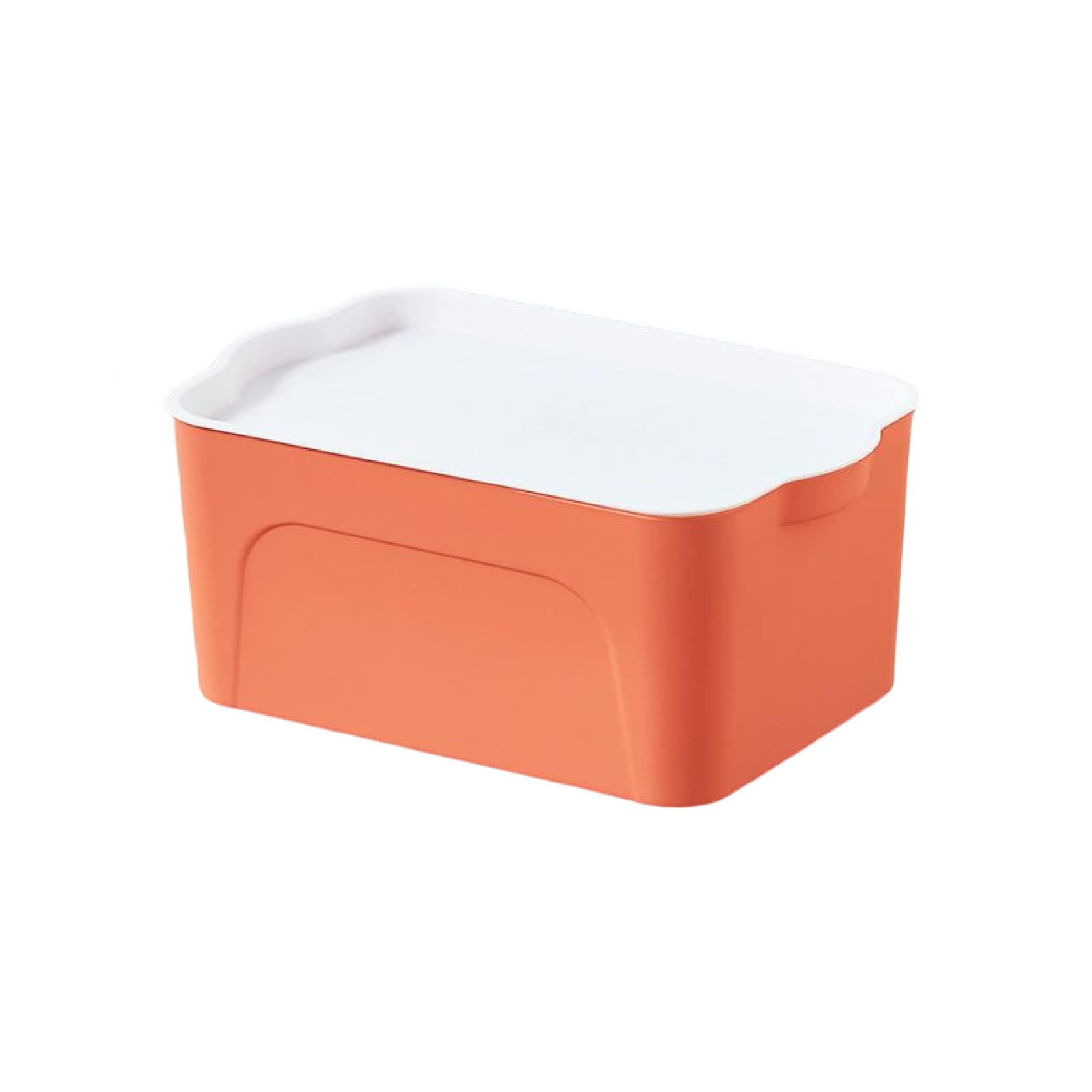 Amazon.co.jp: 収納ボックス プラスチック オレンジ 32×20.5×14cm ふた