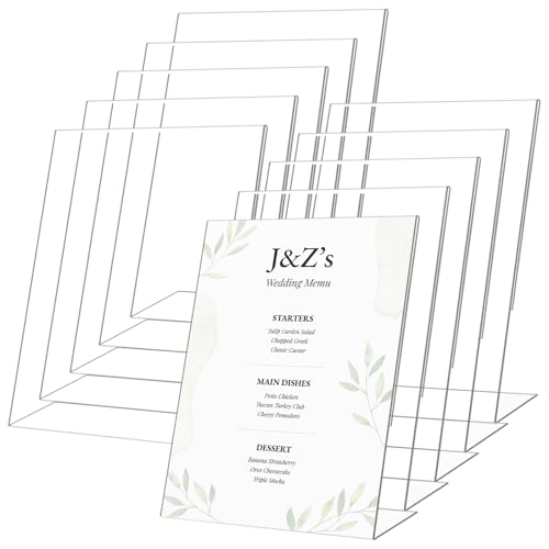 JMIATRY Lot de 10 Presentoir A4, Porte Affiche A4, Présentoir De Table pour les Hôtels, Restaurants, Comptoirs de Magasins - 210x297MM