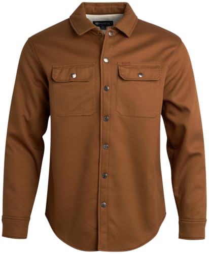 Matix Men's Button Down Shirt Jacket - Cozy Sherpa Lined Collared Shirt3
